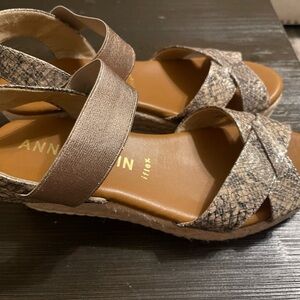 Anne Klein Brown Snakeskin Espadrilles
